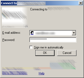 Password dialog box